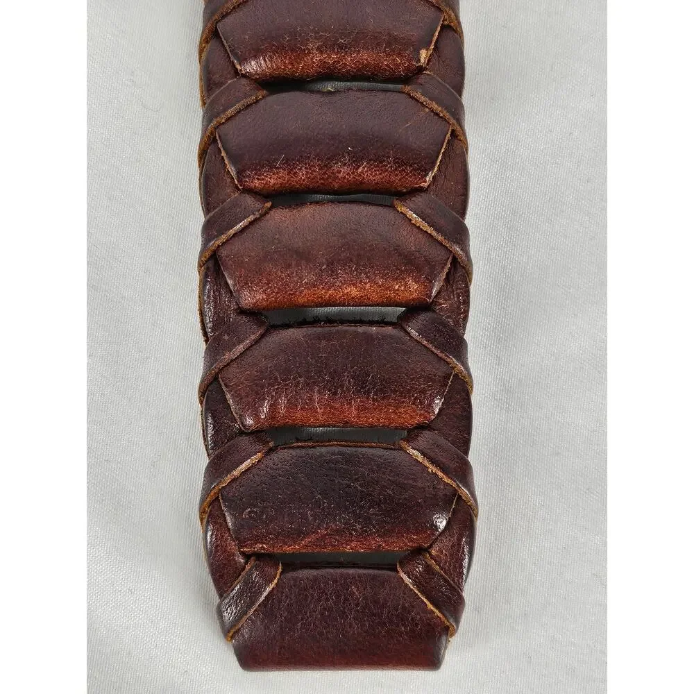REWARD BRAND GENUINE LEATHER BRAIDED BELT SIZE 36 - DARK BROWN